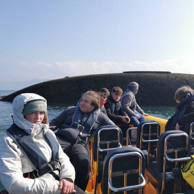 Lois Roberts with fellow marine engineering students