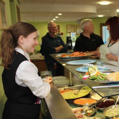 A salad bar at The Bistro restaurant at Coleg Llandrillo’s Rhos campus